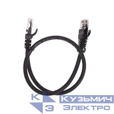 Патч-корд U/UTP CAT 6 RJ45-RJ45 26AWG LSZH черн. 0.5м Rexant 02-0292-05