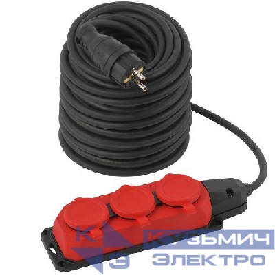 Удлинитель 3х50м с заземл. IP44 UK-3e-3x1.5-50m-IP44(KG) каучук КГ 3х1.5 Эра Б0057584