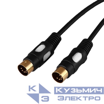 Шнур DIN 5PIN Plug - DIN 5PIN Plug 1.5м (GOLD) Rexant 17-2522