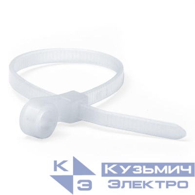 Хомут кабельный 4.8х200 полиамид бел. с монтаж. отв. (уп.100шт) DKC 252200SR-S