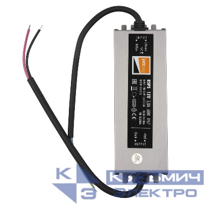 Блок питания для светодиодной ленты 60Вт 5А 12В IP67 BSPS влагозащ. метал. JazzWay 3329273A