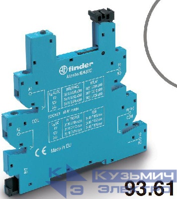 Розетка MasterBASIC с винт. клеммами (с зажимной клетью) для реле 34 серии 230В AC в комплекте пластик. клипса опции: LED FINDER 93618230