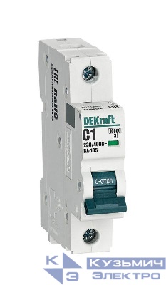 Выключатель автоматический модульный 1п C 1А 10кА ВА-105 DEKraft 13148DEK
