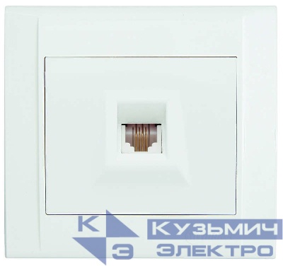 Розетка телефонная 1-м СП Defne TF 16А IP20 евро стандарт бел. Makel 42001014