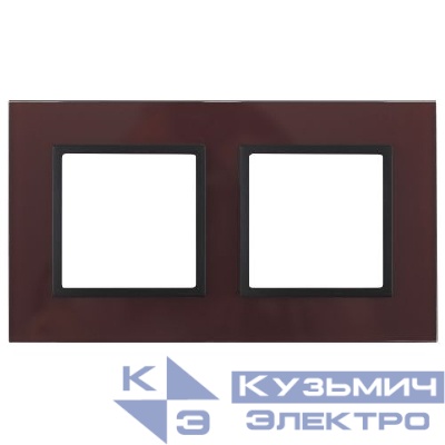 Рамка 2-м 14-5102-25 стекло Elegance бордо+антрацит ЭРА Б0034497