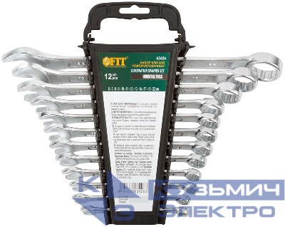 Ключ комбинированные в пластиковом держателе "Хард" набор 12шт (6-22мм) FIT 63426