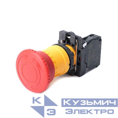 Кнопка аварийн останова SB5 в сборе 22мм 40мм повернуть для возврата пластик 1НЗ SE SB5AS8442