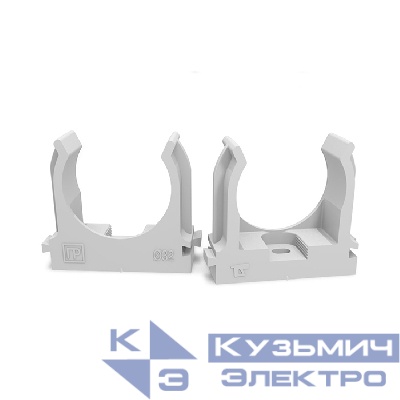 Крепеж-клипса для труб для монтажного пистолета серая д32 (25шт/уп) Промрукав