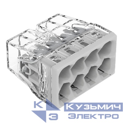 Клемма 8-и проводная 8х(0.5-2.5мм) для распред. коробки (без пасты) (уп.50шт) WAGO 2273-208