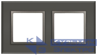 Рамка 2-м Elegance 14-5102-16 для розеток и выключателей стекло титан Эра Б0065835