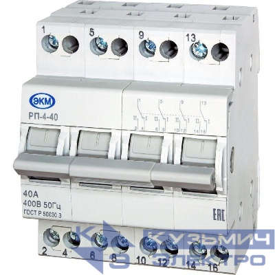 Переключатель реверсивный модульный РП-4-40 Меандр A8302-19912257