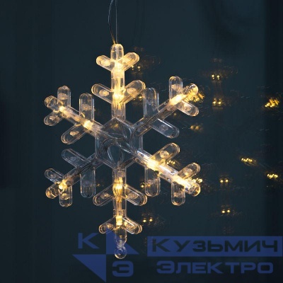 Фигурка светодиодная "Снежинка" LGB-009 на подвесе с присоской Camelion 16143