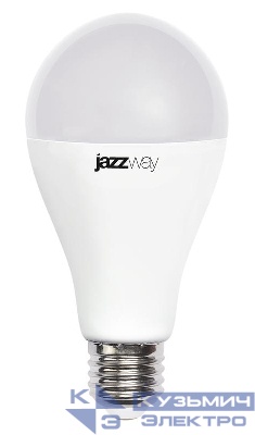 Лампа светодиодная PLED-LX 20Вт A65 грушевидная 5000К холод. бел. E27 JazzWay 5028043