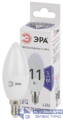 Лампа светодиодная B35-11w-860-E14 свеча 880лм Эра Б0032984