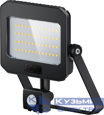 Прожектор светодиодный 95 200 NFL-05-50-4K-BL-D110-SNR-LED 50Вт 4000К IP65 6250лм с ИК датчиком движения черн. NAVIGATOR 95200