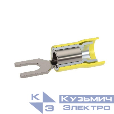 Наконечник вилочный с изолир.фланцем ПВХ двойн. гильза 2.5-6кв.мм М6 d6.4мм (НВИ) (уп.100шт) DKC 2C16P-DS-PVC