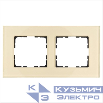 Рамка 2-м G-Glass стекло шампань Champagne Gold Jasmart G1002GG