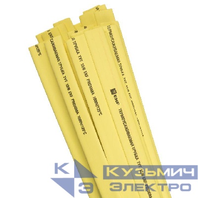 Трубка термоусадочная ТУТ нг 12/6 желт. 1м (уп.50м) PROxima EKF tut-12-y-1m