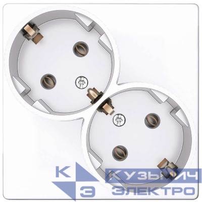 Розетка 2-м СП Simon 24 16А IP20 2х2P+E Schuko без защ. шторок механизм бел. Simon 2450459-030