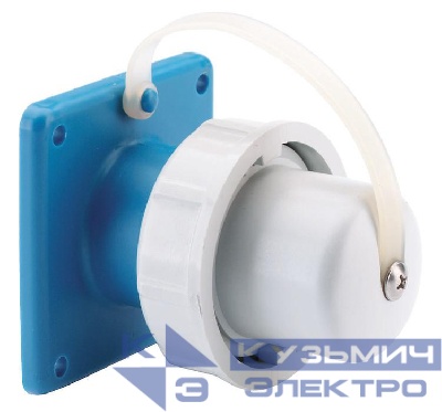 Вилка встраиваемая Schuko 16А 6ч 230В IP67 фланец 75х75 Bals 754