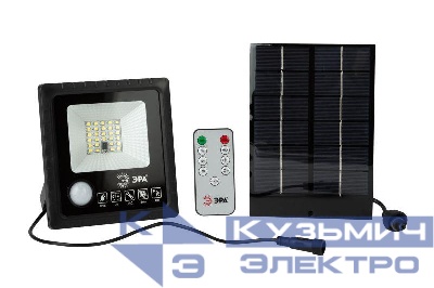 Прожектор светодиодный 20Вт 5000К 350лм IP65 уличный с датчиком движения солнечная батарея ПДУ Эра Б0049545