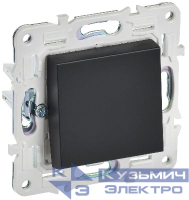 Выключатель кнопочный 1-кл. SKANDY 10А SK-V14Bl черн. IEK SK-V17-0-10-K02