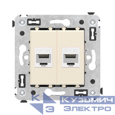 Розетка компьютерная 2-м СП Avanti "Ванильная дымка" RJ45 кат.5E без шторок механизм DKC 4405664