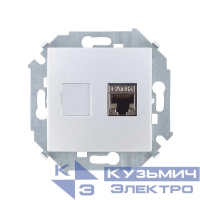 Розетка компьютерная Simon15 RJ45 кат.6A AMP FTP алюм. Simon 1591563-033