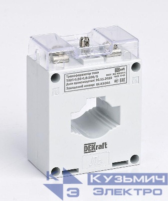 Трансформатор тока ТШП-0.66 250/5А кл. точн. 0.5S 5В.А d30мм DEKraft 50105DEK