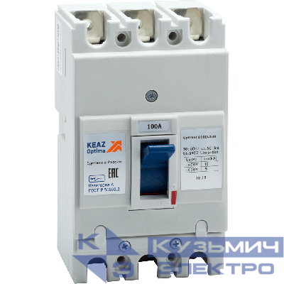 Выключатель автоматический 3п 100А 10кА OptiMat E100L100 УХЛ3 КЭАЗ 100008