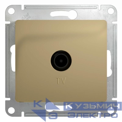Розетка телевизионная оконечная TV 1-м СП Glossa 1дБ механизм титан SE GSL000491
