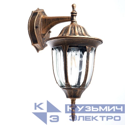 Светильник PL6302 60Вт E27 IP44 230В садово-парковый черн. зол. FERON 11898