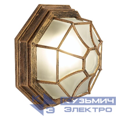 Светильник PL661 60Вт 230В 270х270х120 садово-парковый черн. зол. FERON 11651