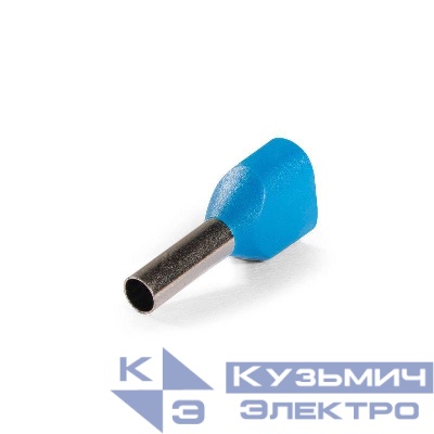 Наконечник штыревой втулочный изолированный НШВИ(2) 2.5-10 ЕВРО син. КВТ 103247