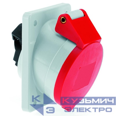 Розетка 16А 5п 3P+N+PE 6ч 400В IP44 наклонная фланец 85х85 Bals 12078