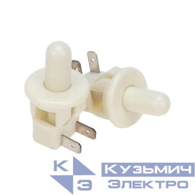 Выключатель-кнопка 250В 2.5А (2с) ON-(OFF) Б/Фикс бел. (PBS-19С) (мебельная) Rexant 36-3020