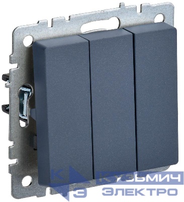 Выключатель 3-кл. СП BRITE ВС10-3-0-БрМ 10А механизм маренго IEK BR-V30-0-10-K35