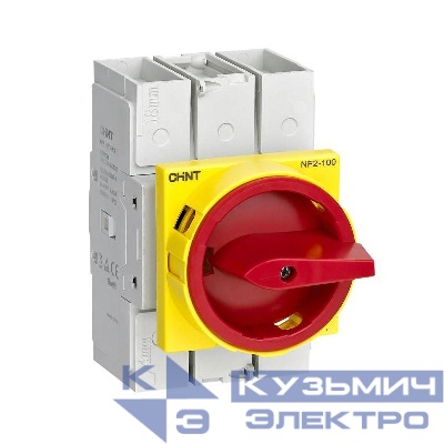 Выключатель-разъединитель NF2-100/3HRY дверного монтажа красно-желтая ручка (R) CHINT 324140