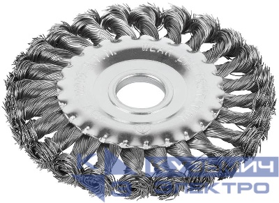 Щетка для УШМ посадка 222мм тип "Плоская" крученая проволока 0.5мм 125мм блист. Profi Cutop 82-908