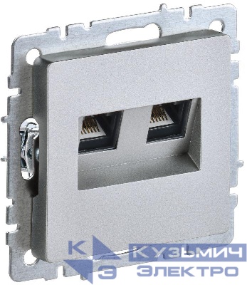 Розетка компьютерная двойн. СП RJ45 кат.5E BRITE РК10-2-БрА механизм алюм. IEK BR-K20-1-K47