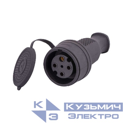 Разъем штепсельный 3х32А 3P+E 3ф 380В каучук LEZARD 332-0100-0203/203