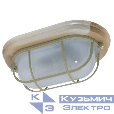 Светильник НББ 03-60-022 "Терма 1402" 1х60Вт E27 IP65 овал малый матов./корпус с решеткой дерево липа (инд. упак.) Элетех 1005501033
