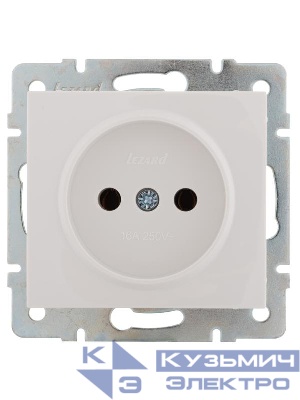 Розетка 1-м СП Rain 16А IP20 без заземл. керамика механизм бел. LEZARD 703-0288-121
