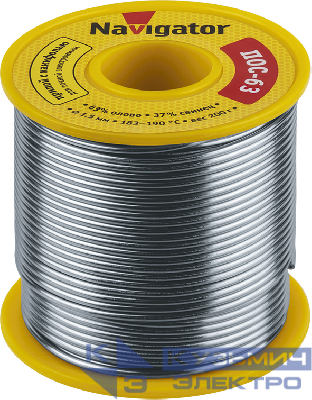 Припой 93 783 NEM-Pos05-63K-1.5-K200 (ПОС-63 катушка 1.5мм 200г) NAVIGATOR 93783
