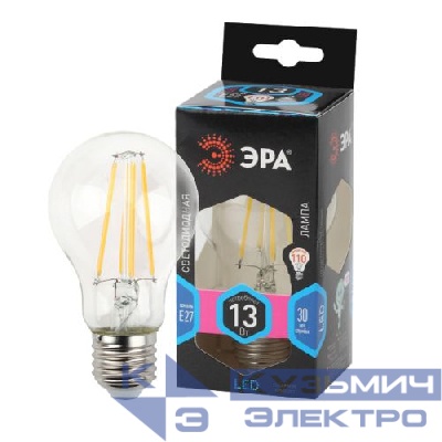 Лампа светодиодная филаментная F-LED A60-13W-840-E27 Эра Б0035028