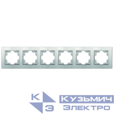 Рамка 6-м Афина универс. серебр. Universal A1043-S