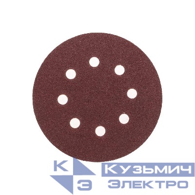 Диск абразивный на ворсовой основе на липучке перфорир. P100 125мм (уп.10шт) Kranz KR-91-1167