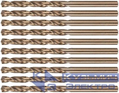 Сверло по металлу Profi с кобальтом 5% 4.8х86мм (уп.10шт) Cutop 48-48-10