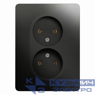 Розетка 2-м СП Glossa 16А IP20 без заземл. в сборе антрацит SE GSL000720