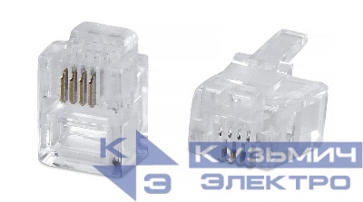 Коннектор телефонный неэкранир. RJ-11/RJ-12 6P4C Cabeus 7012c